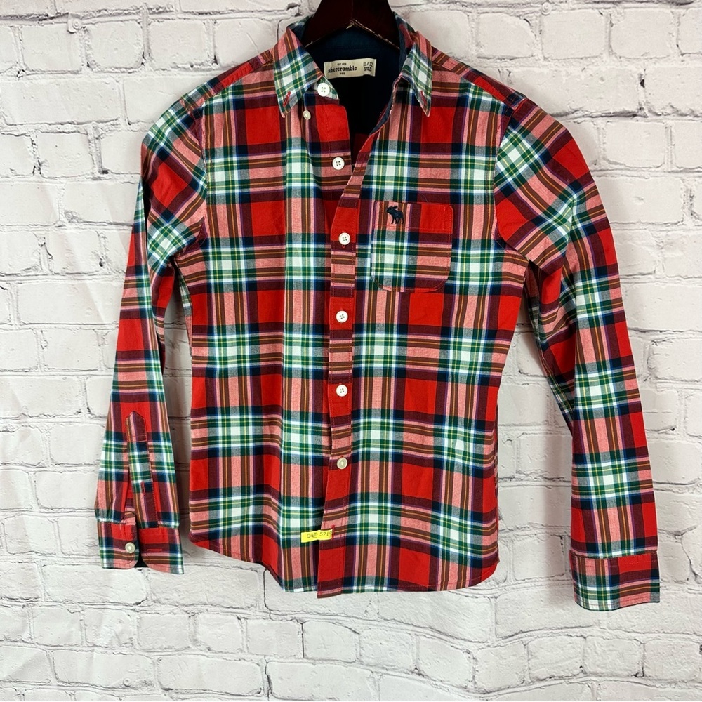 Abercrombie & Fitch  kids 11/12 Plaid dress Shirt button down cotton preppy